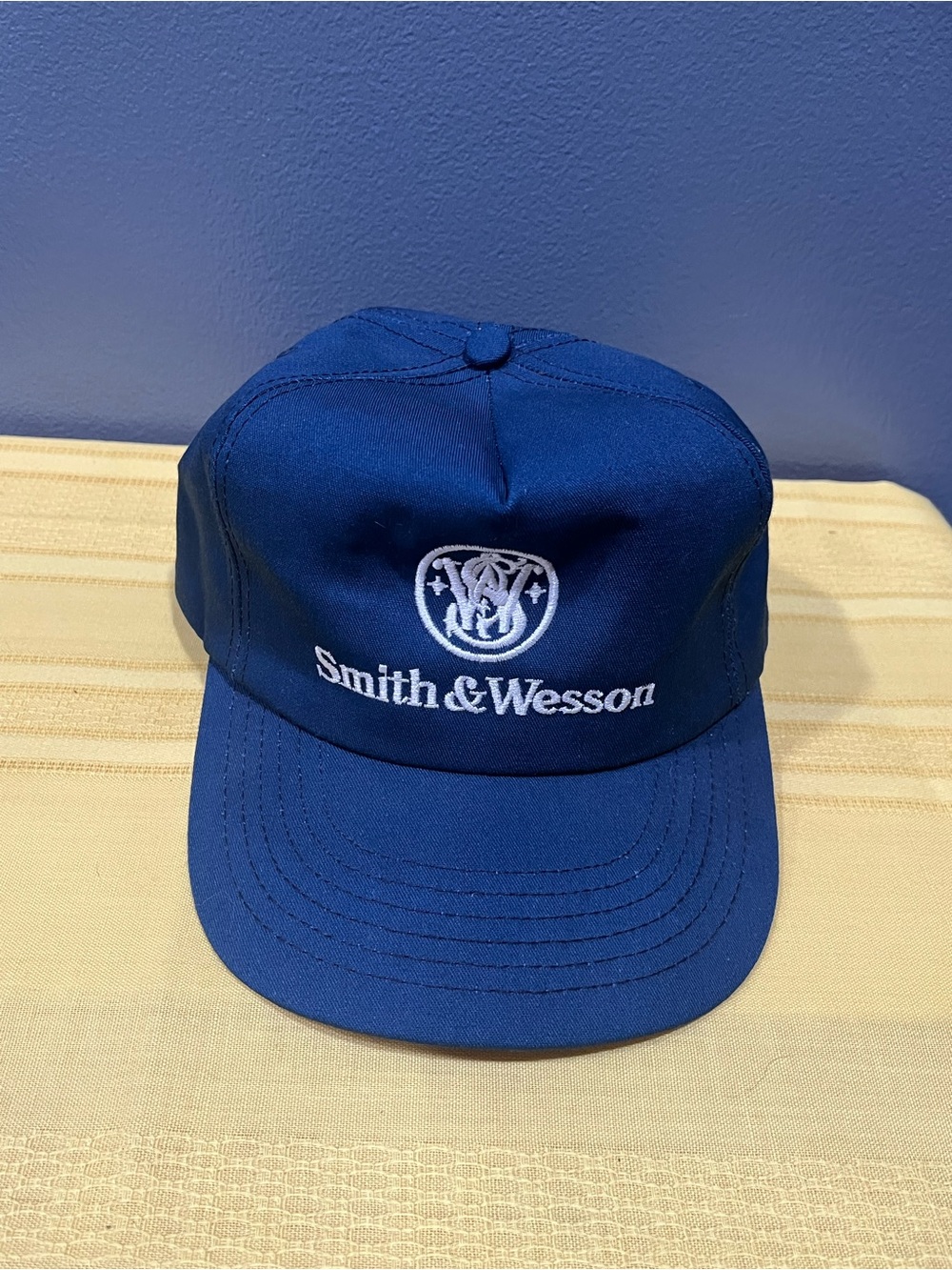 VINTAGE Smith & Wesson Solid Royal Blue Snapback Hat 🧢